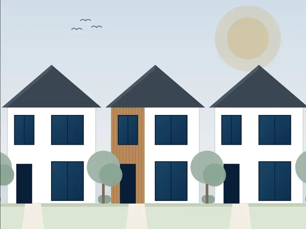 Illustration of modular LGS terraced houses