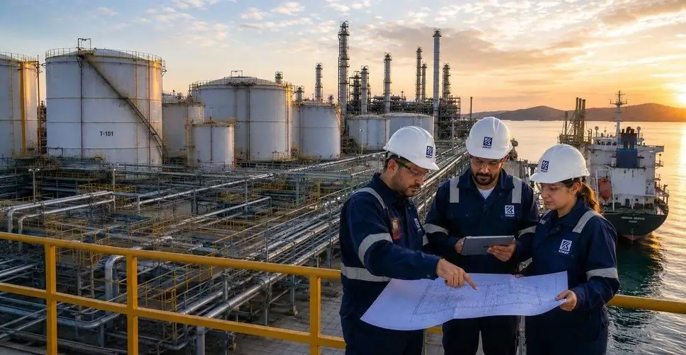 Engineers reviewing drawings at a terminal
