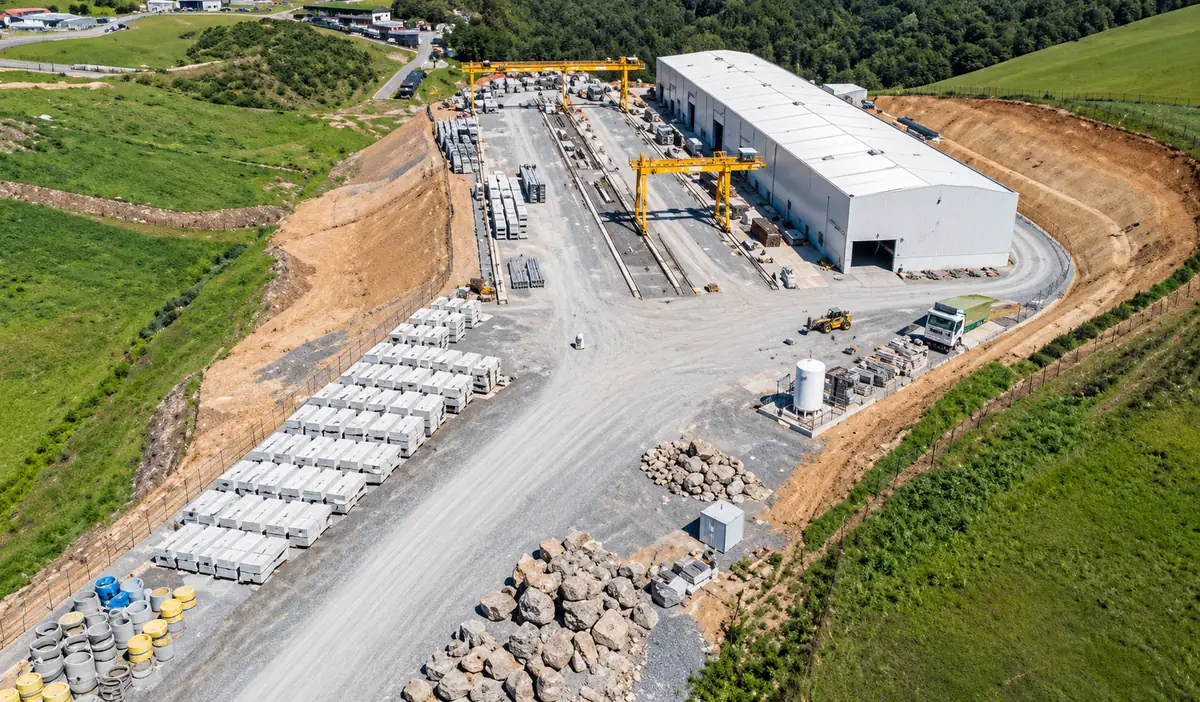 Aerial view of the tunnel segment factory